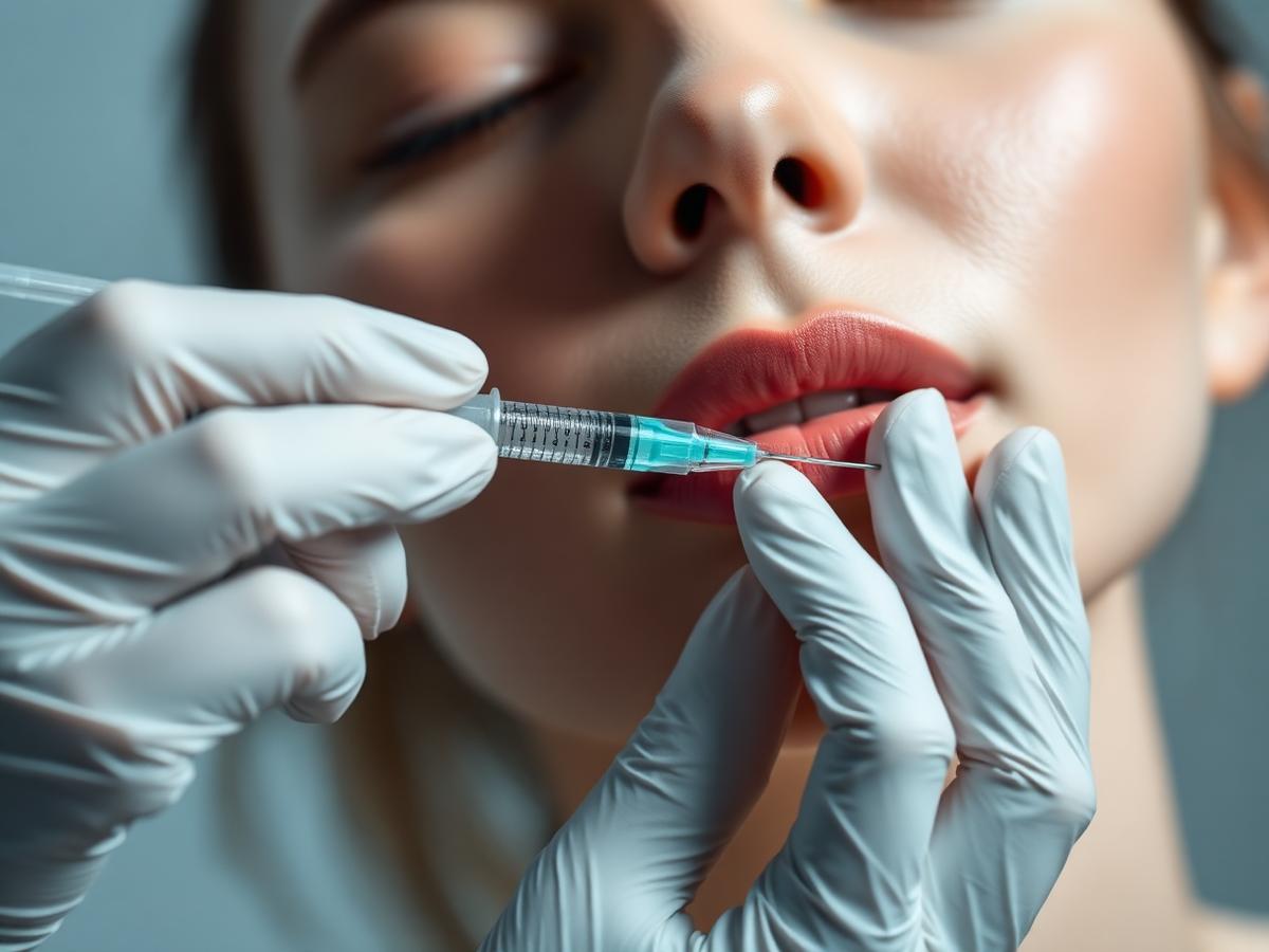 Clinician performing a precise injectable treatment