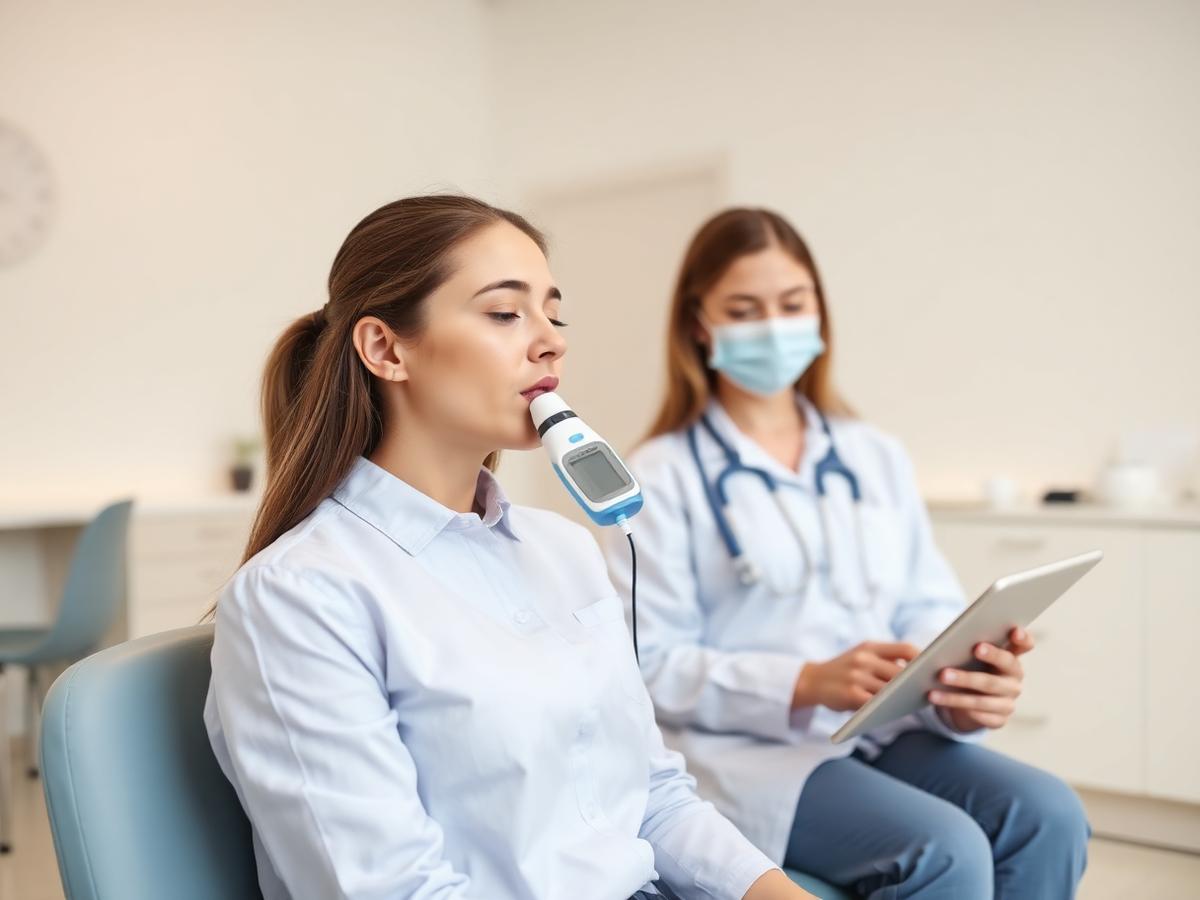 Patient completing a resting metabolic rate test